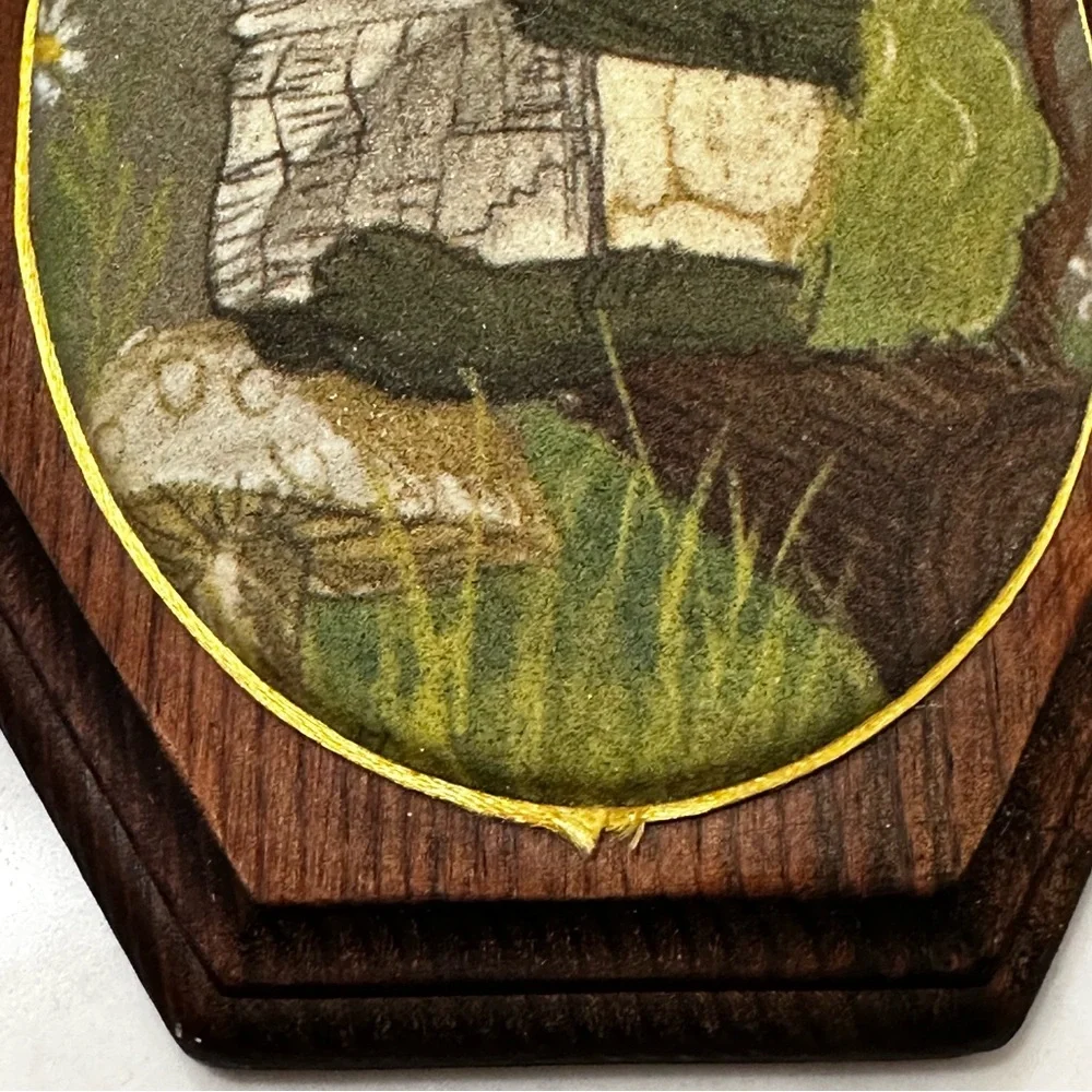 Vintage Wood Plaque Pig Turtle Set Of 2 70s Farmhouse Whimsical
